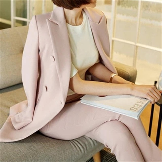 Autumn Korean Professional Slim Small Suit Women Pants Suit Temperament Suit Jacket 2 Pieces Set Female Wear To Business Suits