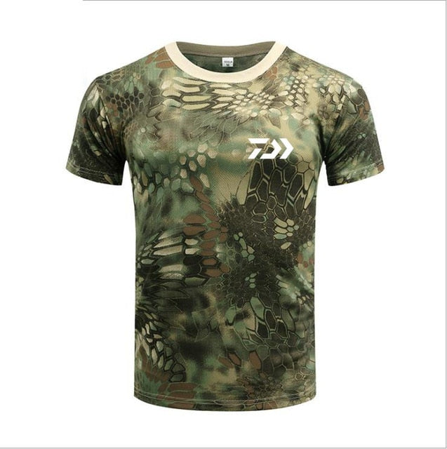 Men DAIWA Fishing T Shirt Summer Man Short Sleeve Camouflage Fishing Clothing Outdoor Sport Breathable Quick Dry Fishing Clothes