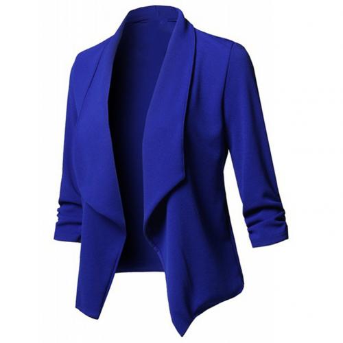 Business Office Women Blazer Solid Color Long Sleeve  Blazer Lapel Open Front Short Suit Jacket For Women's Coat