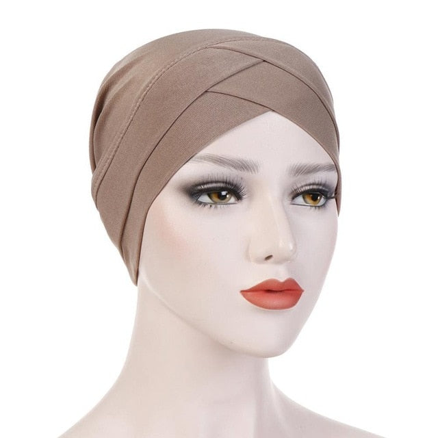 2019 Women Elastic Cloth Head Cap Muslim Scarf Cap Cotton Breathe Hat Women's Hijabs Turban Ladies Hair Accessories Headscarf