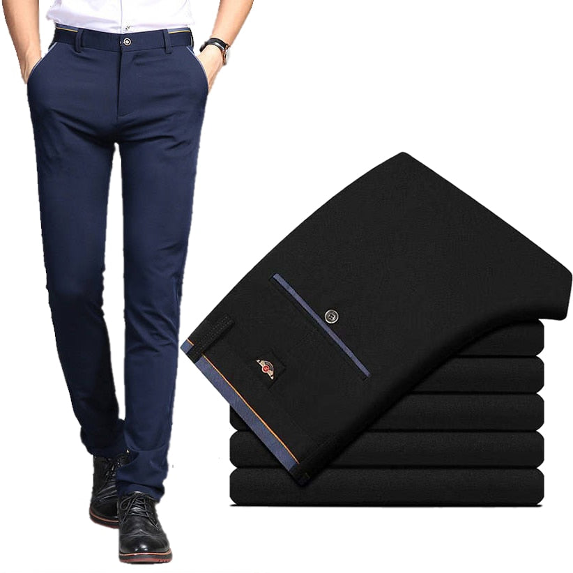 Men‘s Suit Pants Spring and Summer Male Dress Pants Business Office Elastic Wrinkle Resistant Big Size Classic Trousers Male