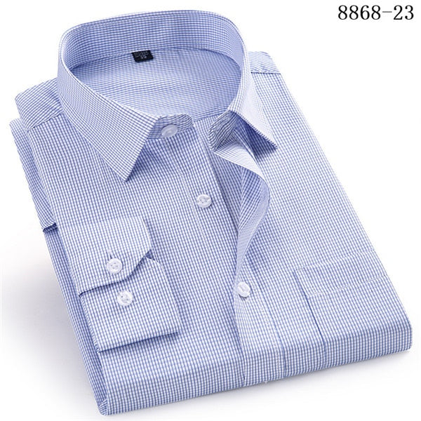 4XL 5XL 6XL 7XL 8XL Large Size Men's Business Casual Long Sleeved Shirt White Blue Black Smart Male Social Dress Shirt Plus