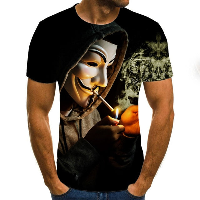 3D Printed T Shirt Men Joker Face Casual O-neck Male Tshirt Clown Short Sleeve Funny T Shirts 2020 Summer Tee Shirt Homme