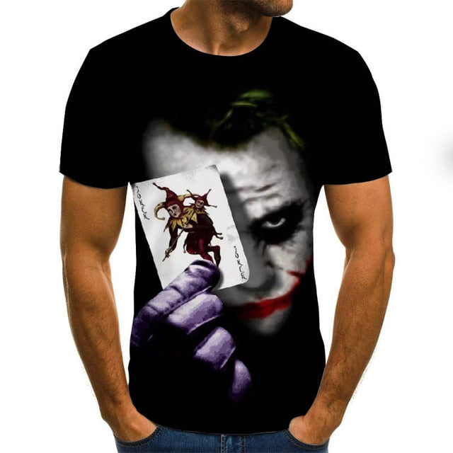 3D Printed T Shirt Men Joker Face Casual O-neck Male Tshirt Clown Short Sleeve Funny T Shirts 2020 Summer Tee Shirt Homme
