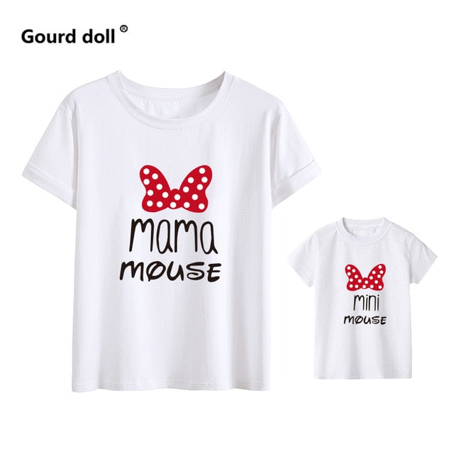 Family Tshirts Fashion mommy and me clothes baby girl clothes MINI and MAMA Fashion Cotton Family Look Boys Mom Mother Clothes