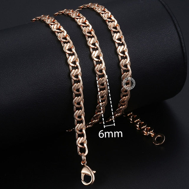 Fashion Necklace For Women Men 585 Rose Gold Venitian Curb Snail Foxtail Link Chains Necklace Fashion Jewelry 50cm 60cm CNN1