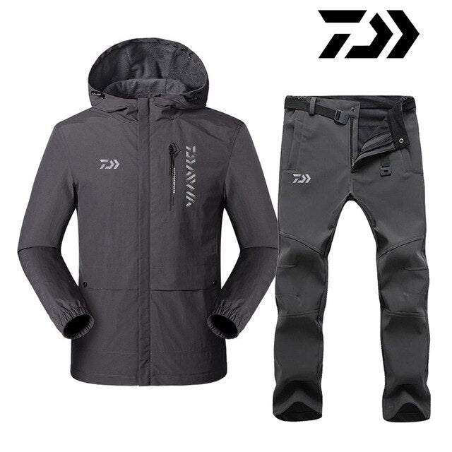 Reflective Daiwa Winter Fishing Clothing Sets Men Breathable Keep Warm Protection Outdoor Sportswear Clothes Fishing Clothes