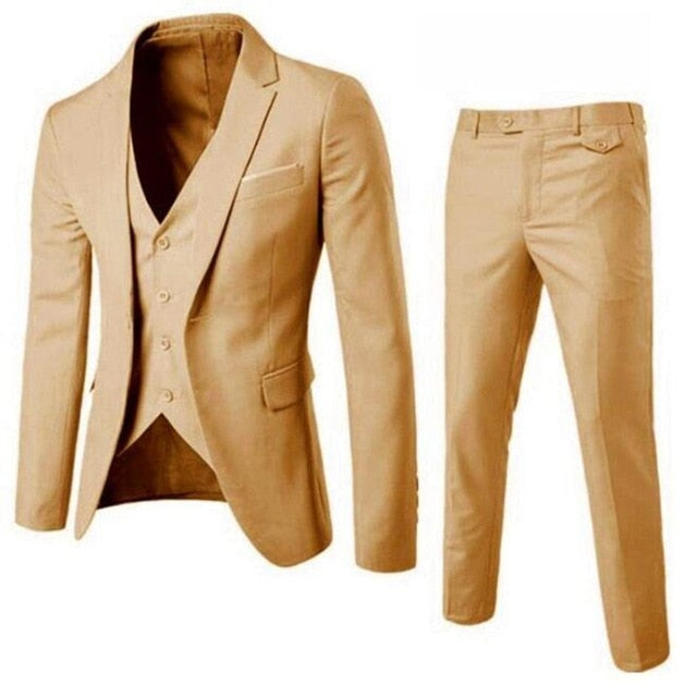Burgundy Mens Suits Groom Wear Tuxedos 3 Piece Wedding Suits Groomsmen Best Man Formal Business Suit For Men (Jacket+Pant +vest)