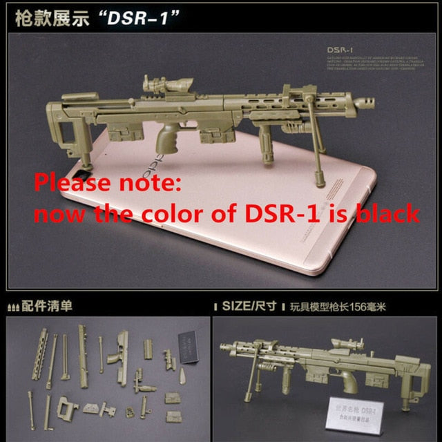 1:6 Scale Toy Gun Model M134 MG42 AK47 98K Rifle Puzzles Building Bricks Assembly Gun Model PUBG Weapon For Action Figure