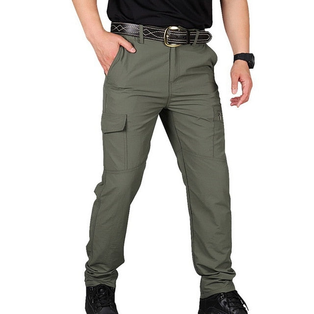 Casual Men Fashion Color Block Multi Pockets Sports Long Cargo Pants Work Trousers for Men