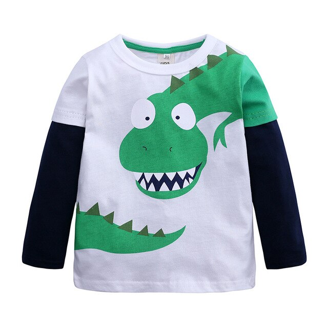 Boy T Shirts Long Sleeve For Children Baby Casual Cartoon Dinosaur Brand Fashion Kids Tops & Tees