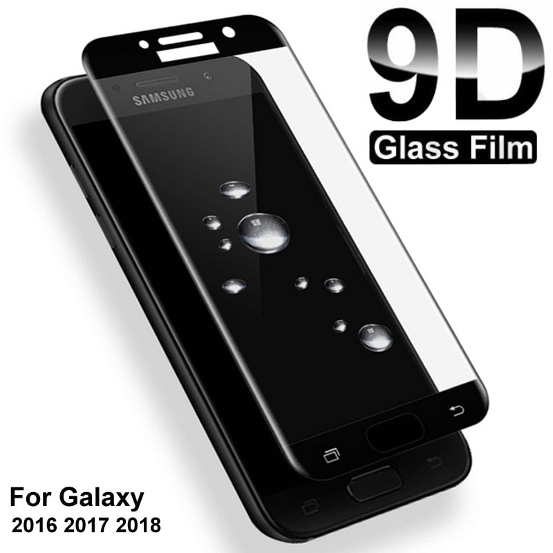 9D Protective Glass For Samsung Galaxy S7 A3 A5 A7 J3 J5 J7 2016 2017 Screen Protector A6 A8 J4 J6 Plus J2 J8 A9 2018 Glass Film