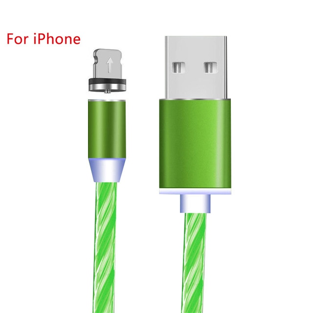 Magnetic LED Light Cable Fast Charging Magnet Micro USB Type C Cable LED Wire Cord Type-C Charger For iPhone Samsung S10
