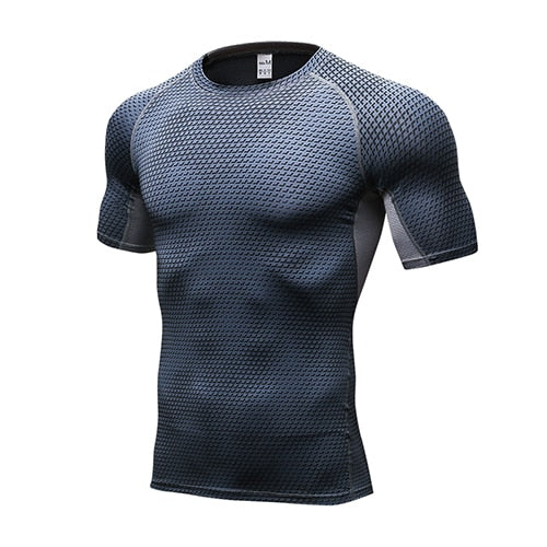 Quick Dry Workout Running Shirt Compression Fitness Tops Breathable Jersey Gym T-shirts Clothing Rashguard Male Sport Shirts Men