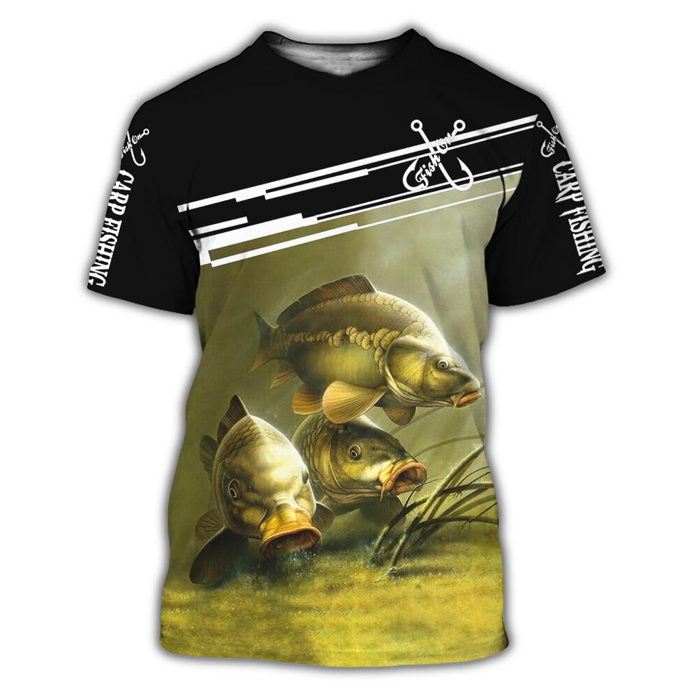 Beautiful Carp Fishing 3D All Over Print men t shirt Harajuku Fashion Short sleeve shirt summer streetwear Unisex tshirt