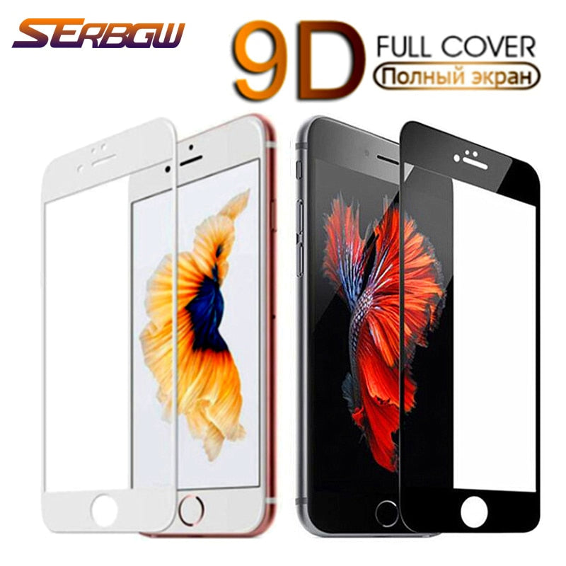 9D Safety Full Protection Glass For iPhone 7 8 6 6S 5 5S SE 2020 Tempered Screen Protector For iPhone 6 6S 7 8 Plus Glass Film
