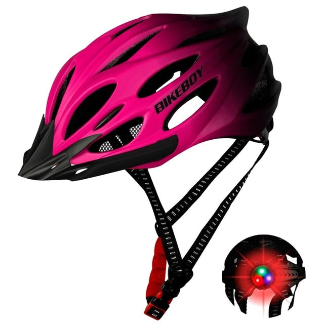 Unisex Cycling Helmet with Light Bike Ultralight Helmet Intergrally-molded Mountain Road bike Bicycle MTB Helmet Safe Men Women