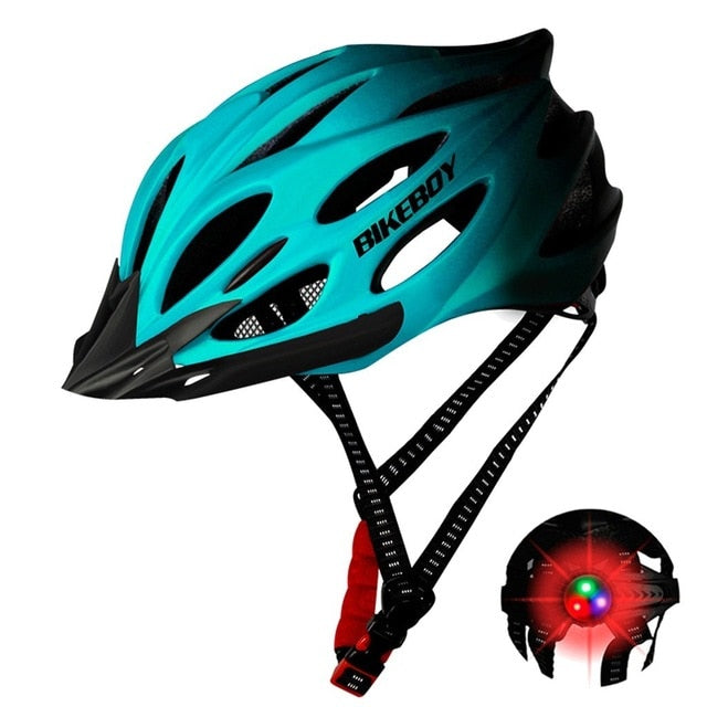 Unisex Cycling Helmet with Light Bike Ultralight Helmet Intergrally-molded Mountain Road bike Bicycle MTB Helmet Safe Men Women