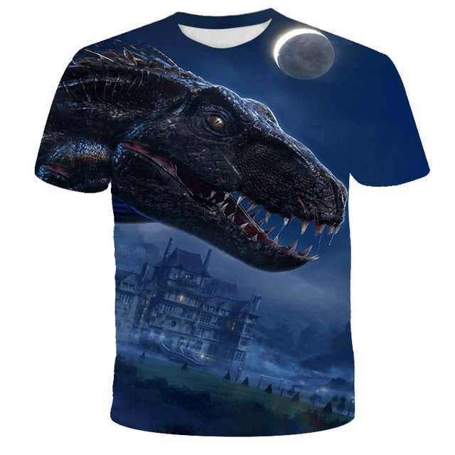 2020 Jurassic World Fallen Kingdom Cool Dinosaur Head 3D Print T shirt  Boys and girls Hiphop Tee Tshirt Boy color Clothes Drop