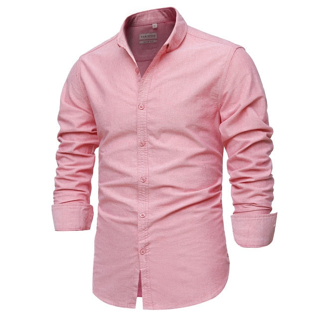 9 Colors 2021New 100% Cotton Oxford Shirt Men Spring Casual Men Shirt Long Sleeve  Slim Fit Dress Shirts Men's Social Shirt