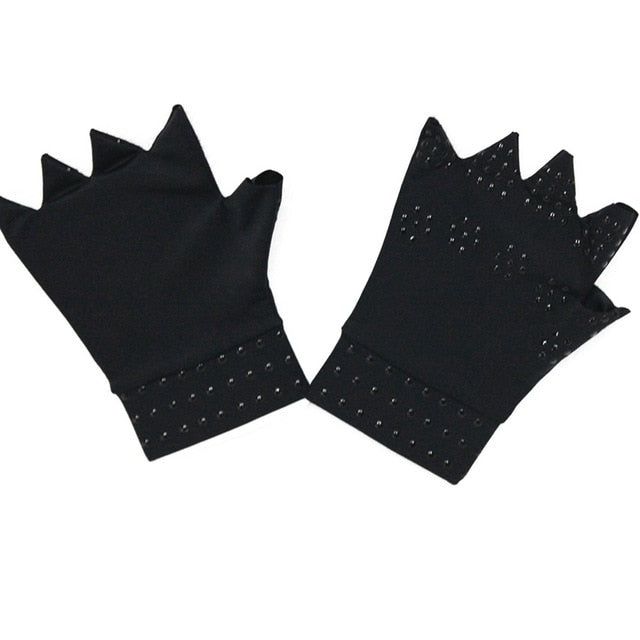 Best! Half Finger Magnetic Anti Arthritis Rheumatoid Health Compression Therapy Gloves Joint Pain Relief Men Women Safe Wrist