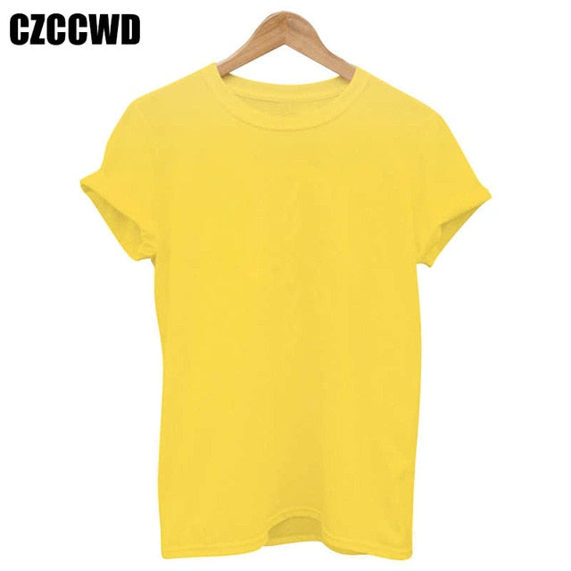 Yellow Plus Size Tshirt Women Summer Vogue Print Lady Casual T-Shirt Tops Harajuku Streetwear Short Sleeve O-Neck Tees Tshirt