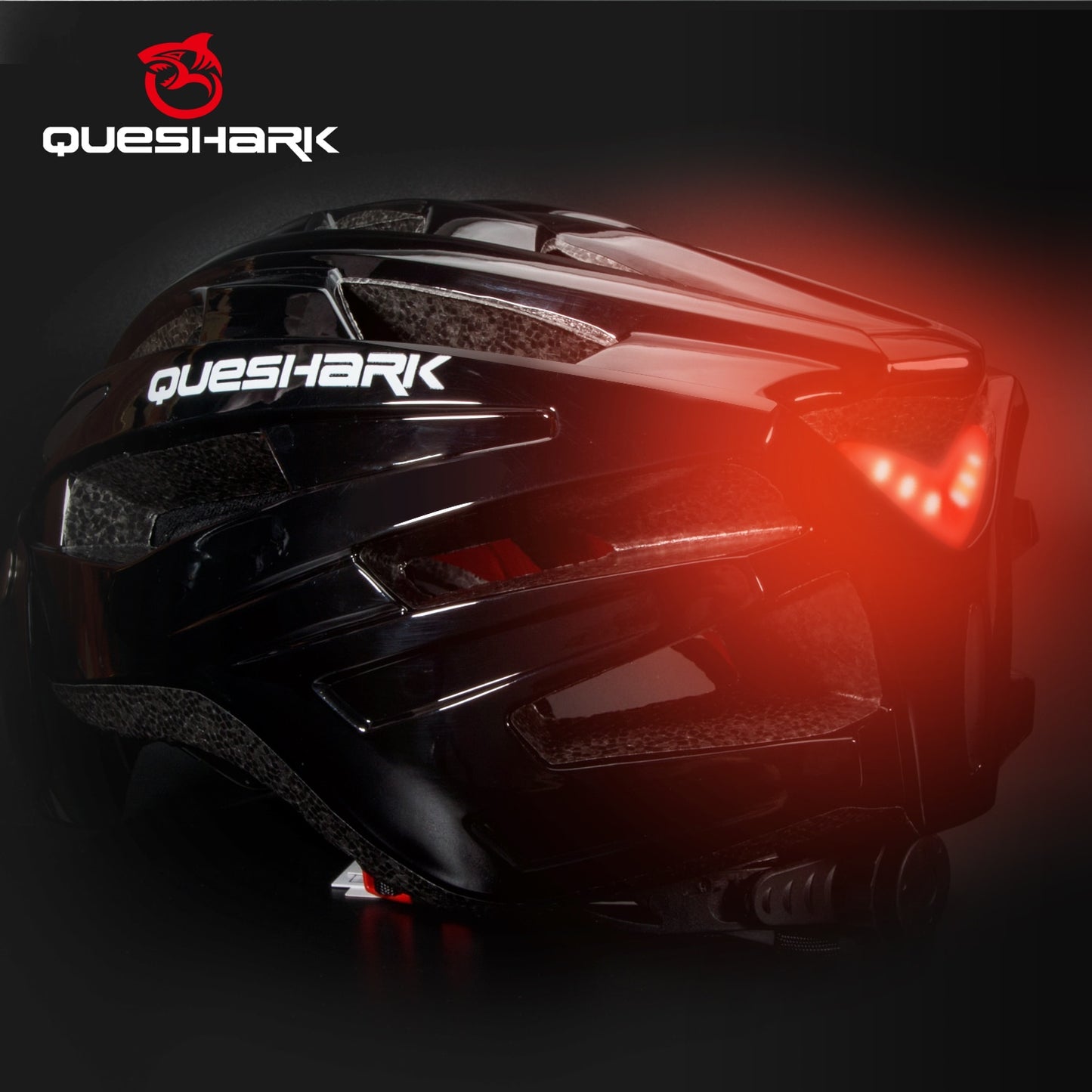 Queshark Led Light Cycling Helmet Road Mountain Bike Helmet Casco MTB Bicycle Helmet with Taillight Sport Safe Cap 58-64cm
