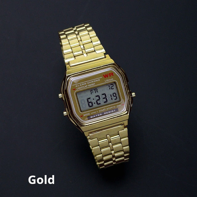 Rose Gold Silver Watches Men Women Electronic Digital Display Retro Style Clock Men's Relogio Masculin Reloj Hombre homme