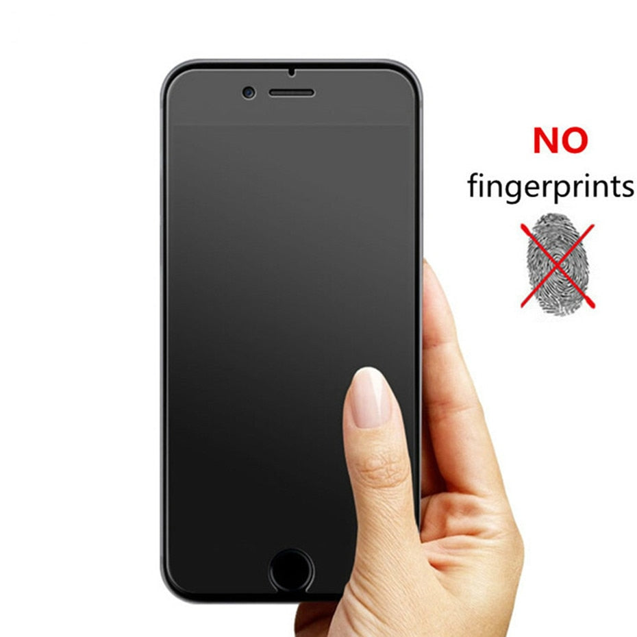 No fingerprint screen protector for iphone 11 12 7 8 6 6s Pro XS Max plus matte tempered glass on iphone X XR SE 2020