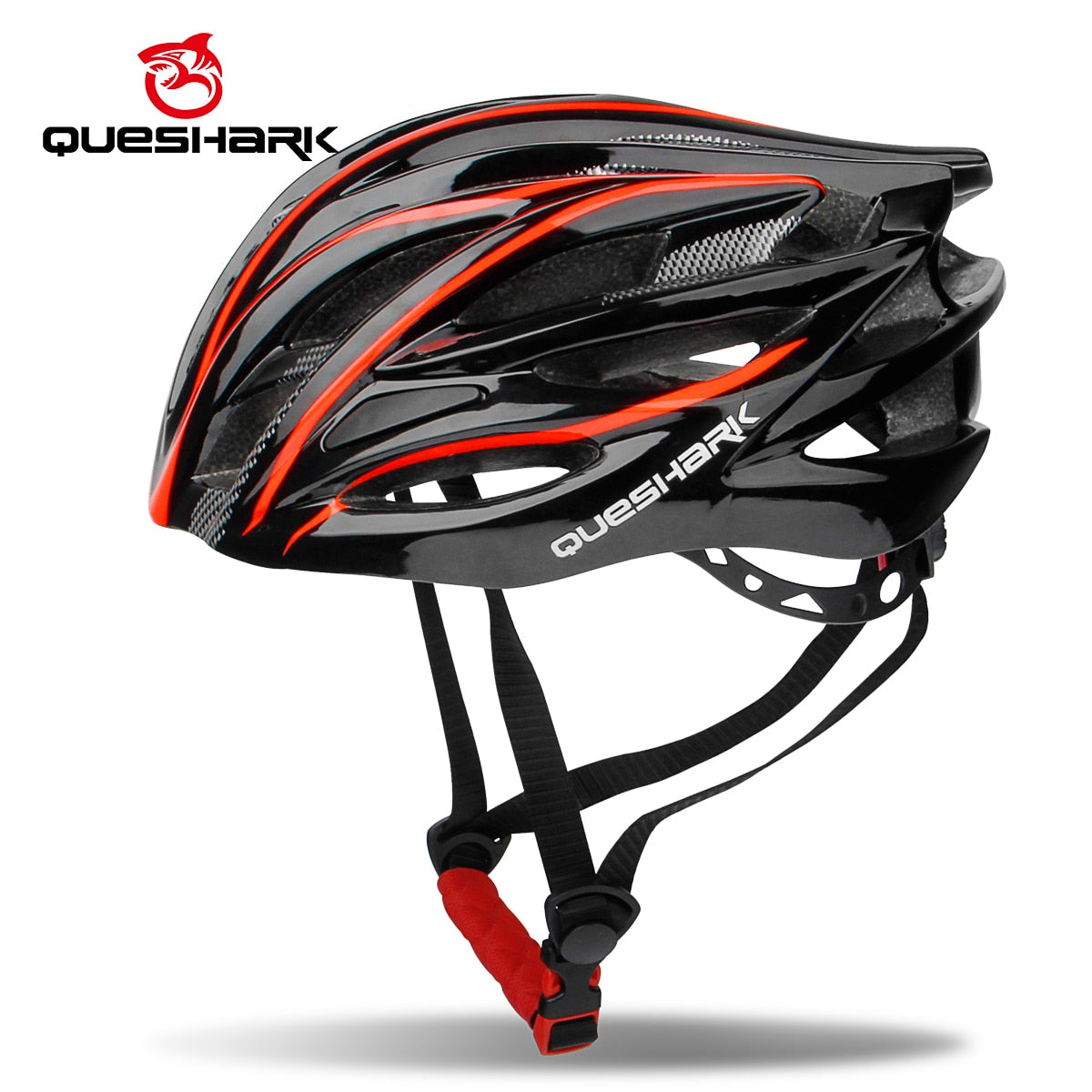 QUESHARK Professional Air Vents Cycling Helmet Ultralight Riding Mountain Road Bike Cycling Safely Cap M Size 56cm-62cm QE102